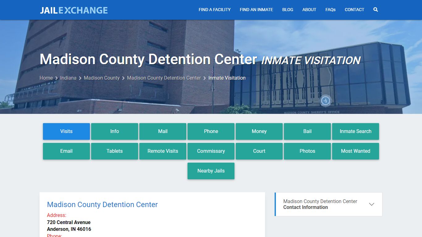Inmate Visitation - Madison County Detention Center, IN - Jail Exchange